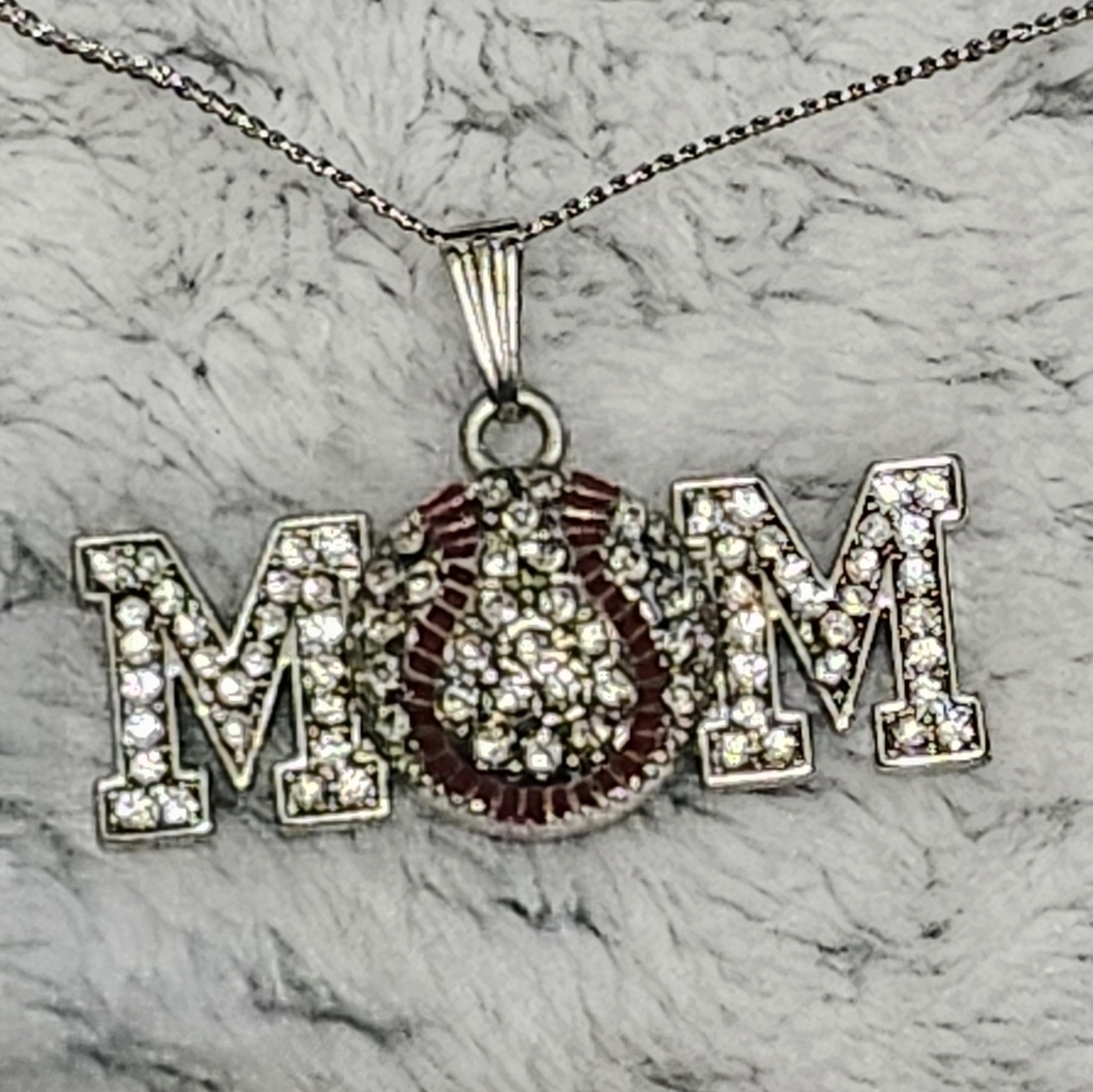 Baseball Mom Rhinestone Necklace - Picture 2 of 5